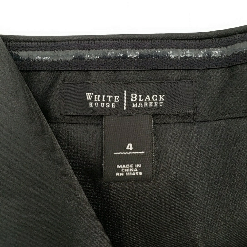 White House Black Market Strapless Black Ruffle Dress - Picture 7 of 9